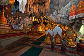 Inle Lake Myanmar. Pindaya, the famous Shwe Oo Min pagoda, a natural cave filled with thousands of gilded Buddha statues. 